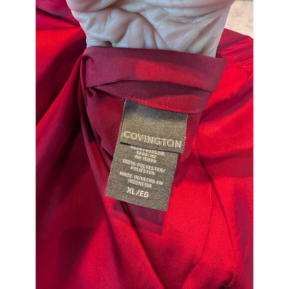 Covington poly red wrap blouse size xl - Picture 6 of 6